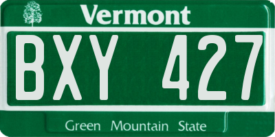 VT license plate BXY427
