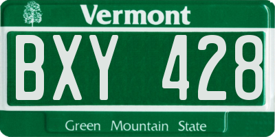 VT license plate BXY428