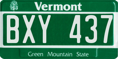 VT license plate BXY437