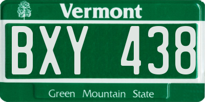 VT license plate BXY438