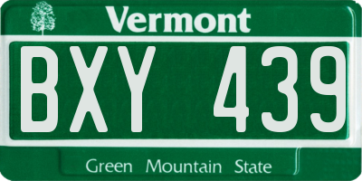 VT license plate BXY439