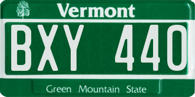 VT license plate BXY440