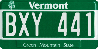 VT license plate BXY441