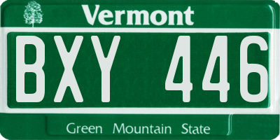 VT license plate BXY446