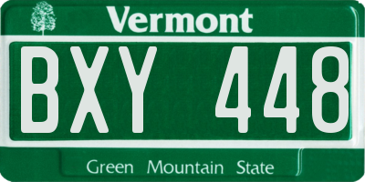 VT license plate BXY448