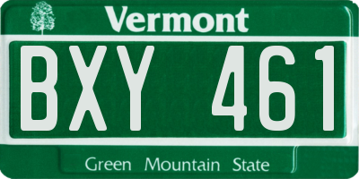VT license plate BXY461