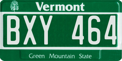 VT license plate BXY464