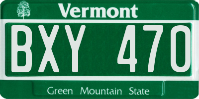VT license plate BXY470