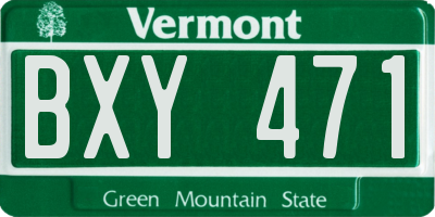 VT license plate BXY471