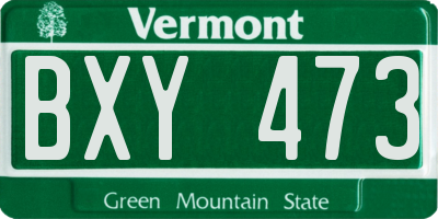 VT license plate BXY473