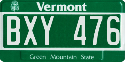 VT license plate BXY476