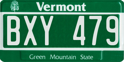 VT license plate BXY479