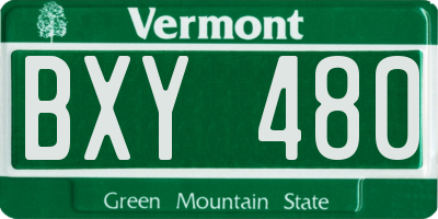 VT license plate BXY480