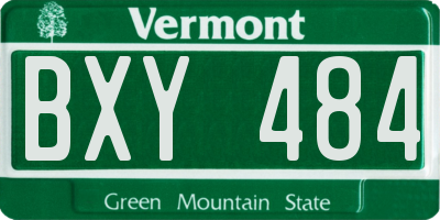 VT license plate BXY484