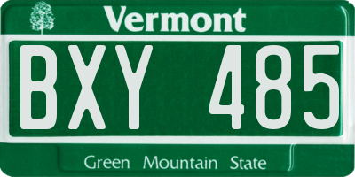 VT license plate BXY485