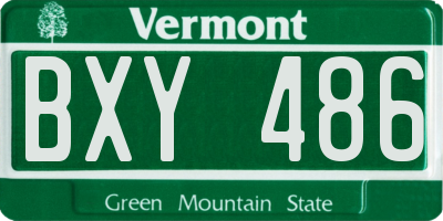 VT license plate BXY486