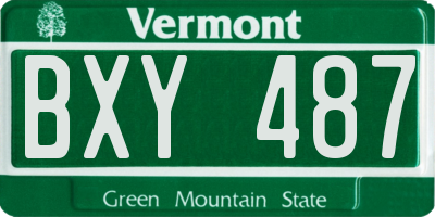 VT license plate BXY487