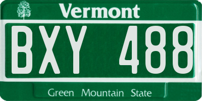 VT license plate BXY488