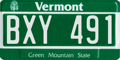 VT license plate BXY491
