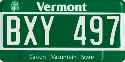 VT license plate BXY497