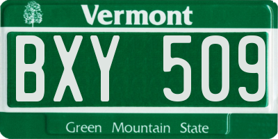 VT license plate BXY509