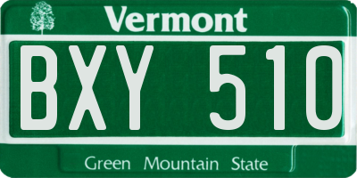 VT license plate BXY510
