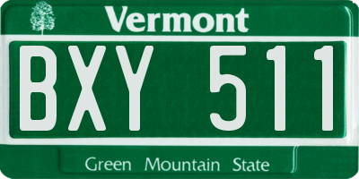 VT license plate BXY511