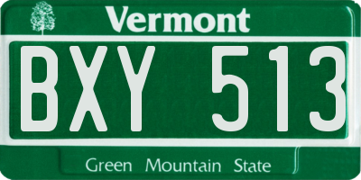 VT license plate BXY513