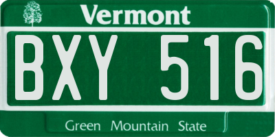 VT license plate BXY516