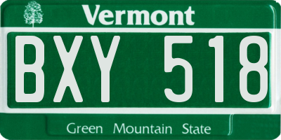 VT license plate BXY518