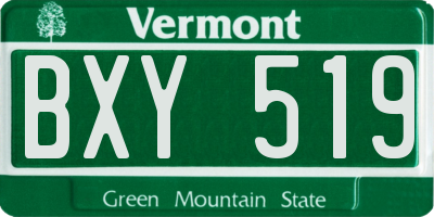 VT license plate BXY519