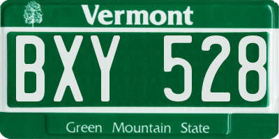 VT license plate BXY528