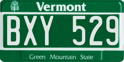 VT license plate BXY529