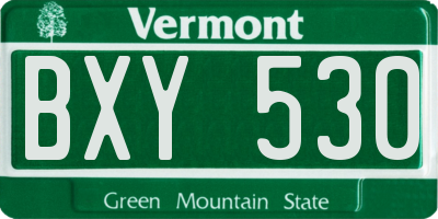 VT license plate BXY530