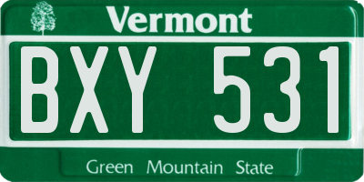 VT license plate BXY531