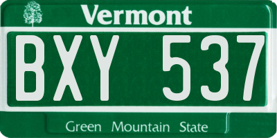 VT license plate BXY537