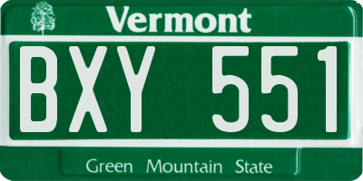 VT license plate BXY551