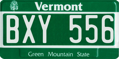 VT license plate BXY556