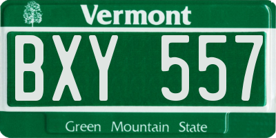 VT license plate BXY557