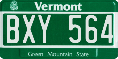 VT license plate BXY564