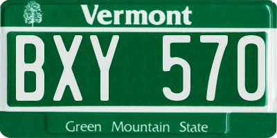 VT license plate BXY570