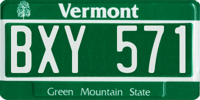 VT license plate BXY571