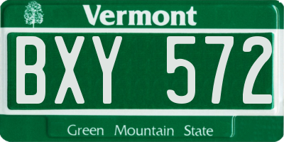 VT license plate BXY572