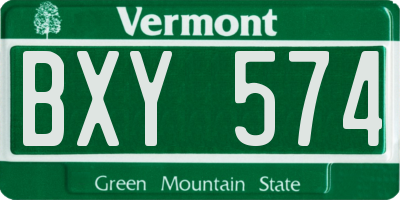 VT license plate BXY574