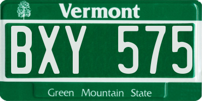 VT license plate BXY575