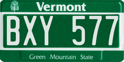 VT license plate BXY577