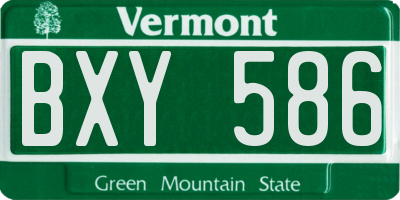 VT license plate BXY586