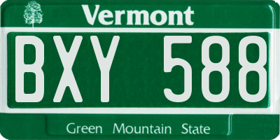 VT license plate BXY588