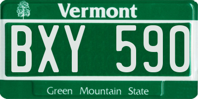 VT license plate BXY590