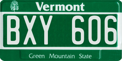 VT license plate BXY606